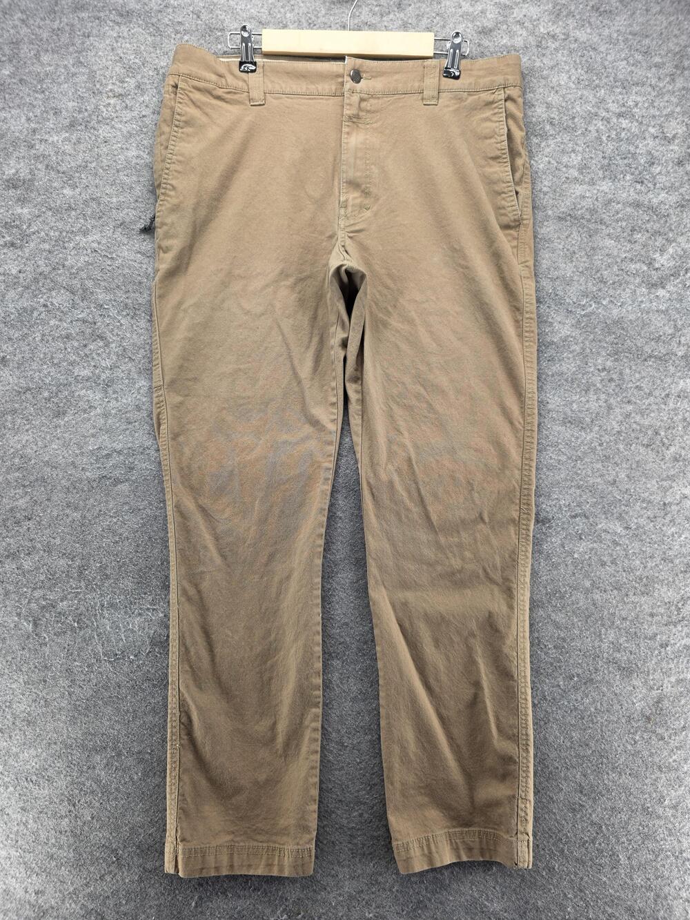 Columbia Pants Mens 38x32 Beige Cargo Slim Fit Cotton Spandex Flat Front